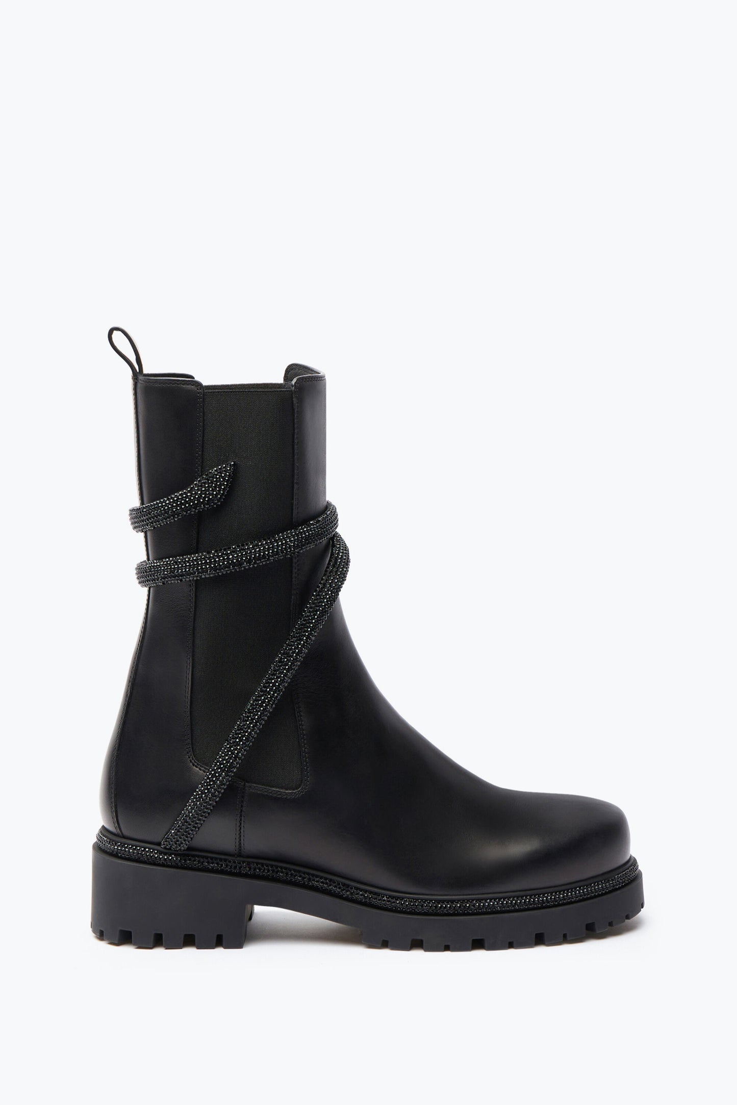 CLEO BLACK ANKLE BOOT WITH CRYSTALS 25
