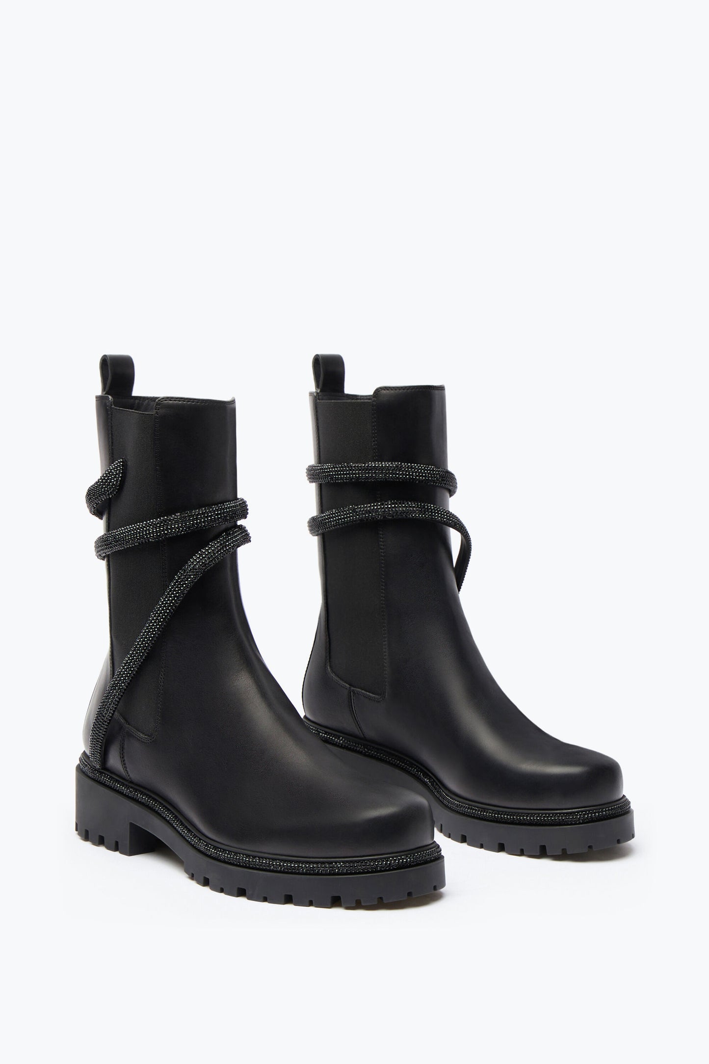 CLEO BLACK ANKLE BOOT WITH CRYSTALS 25