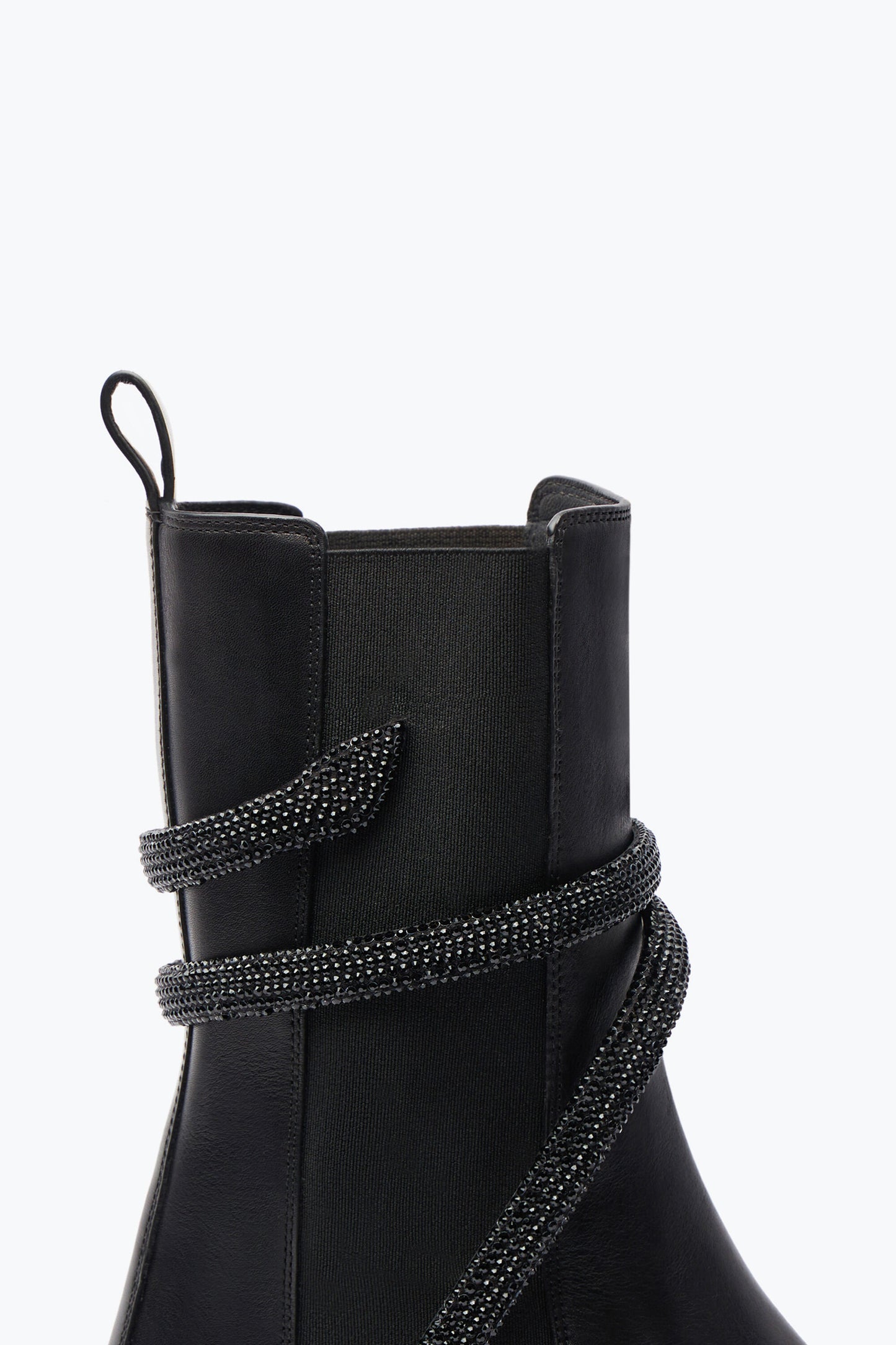 CLEO BLACK ANKLE BOOT WITH CRYSTALS 25