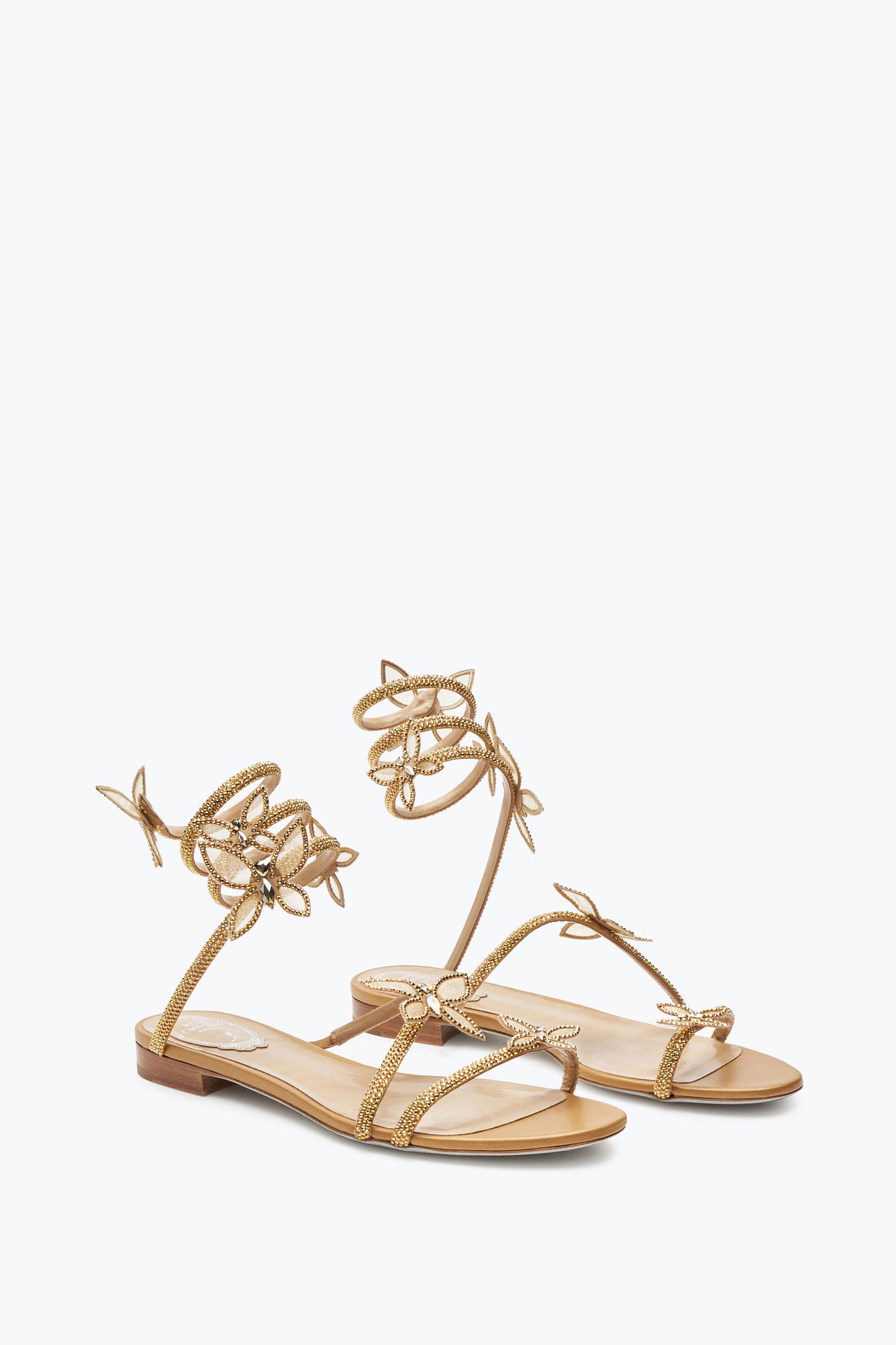GOLD CRYSTAL SANDAL BUTTERFLOWER 10