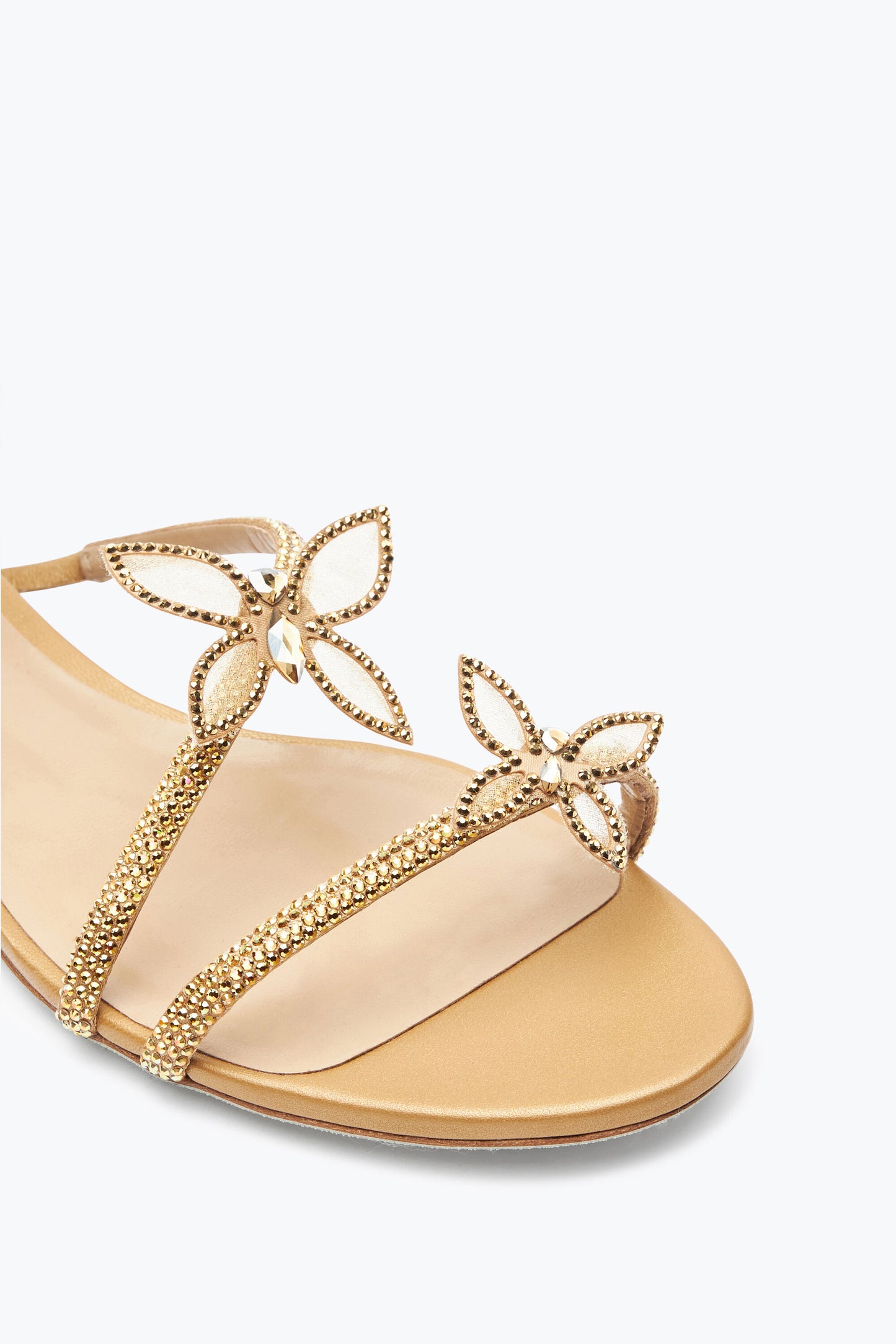 GOLD CRYSTAL SANDAL BUTTERFLOWER 10