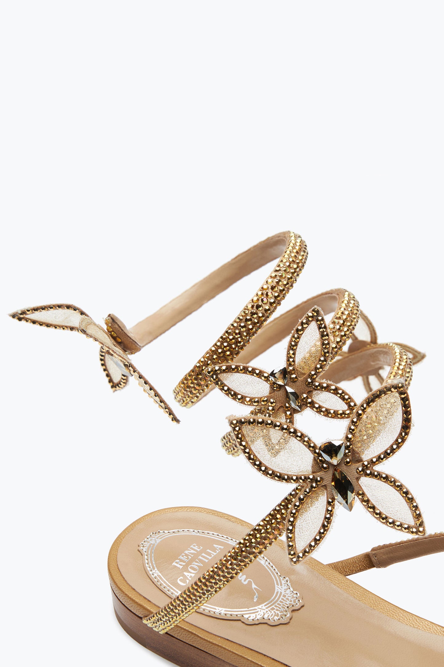 GOLD CRYSTAL SANDAL BUTTERFLOWER 10