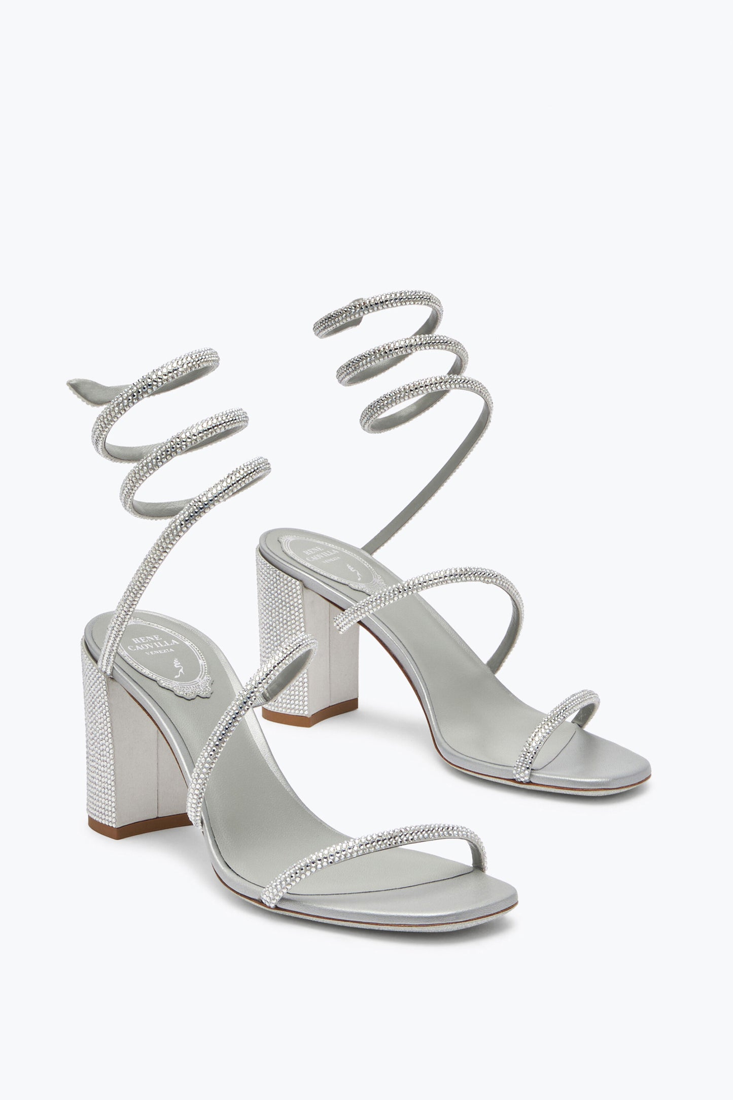 CLEO SANDAL GREY WITH CRYSTALS 80