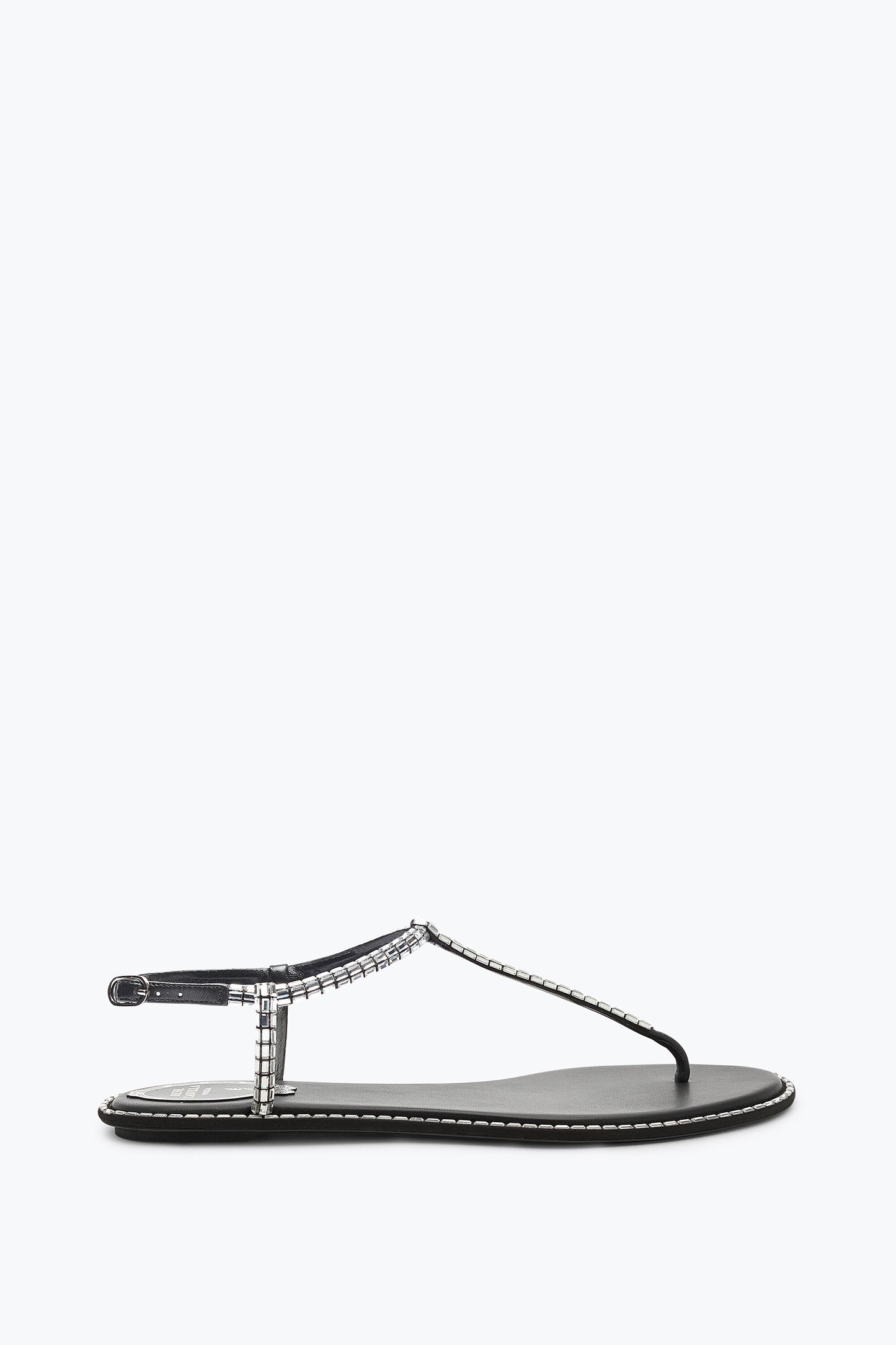 BLACK DIANA SANDAL WITH CRYSTAL BAGUETTE 10