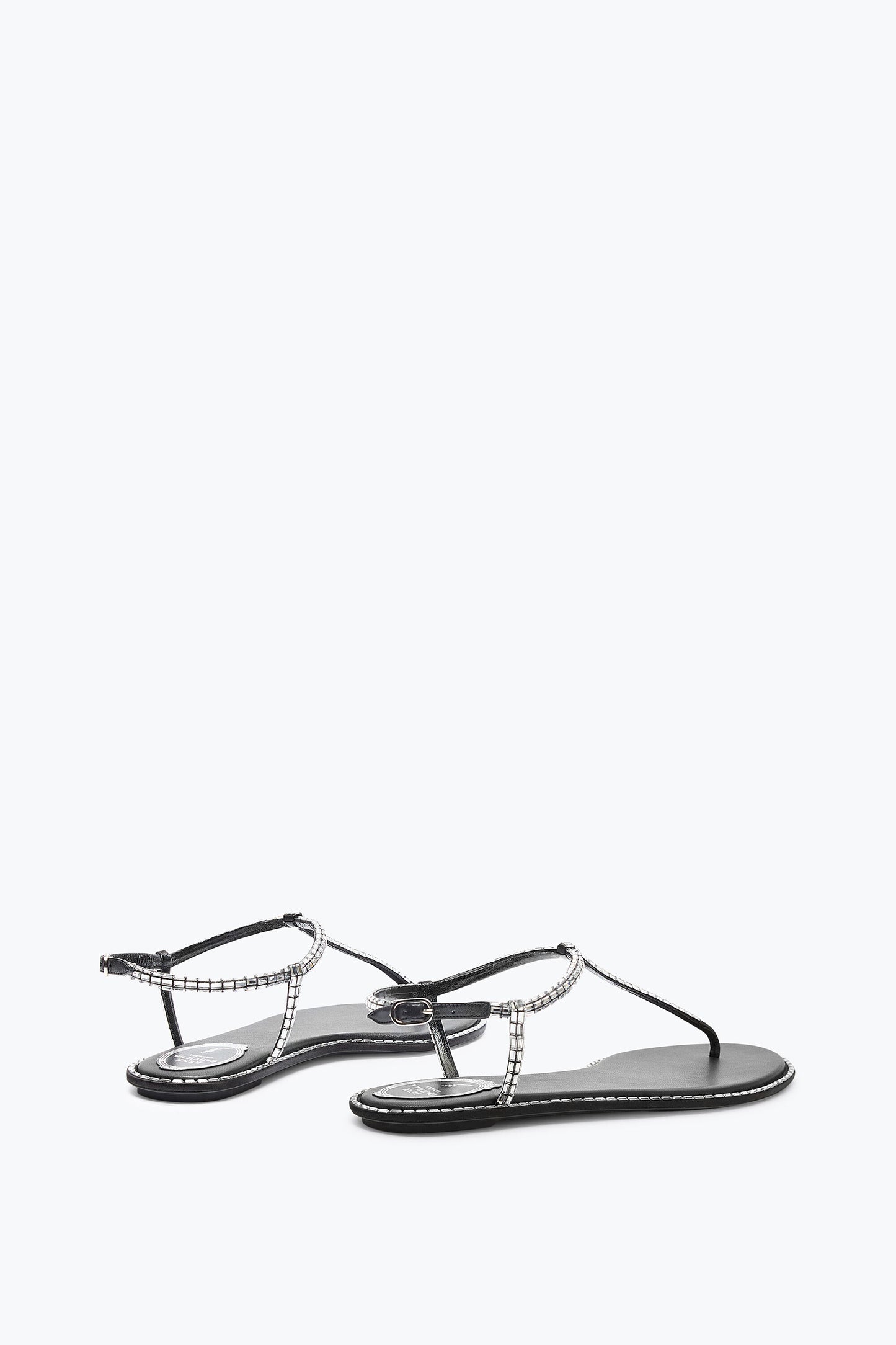 BLACK DIANA SANDAL WITH CRYSTAL BAGUETTE 10
