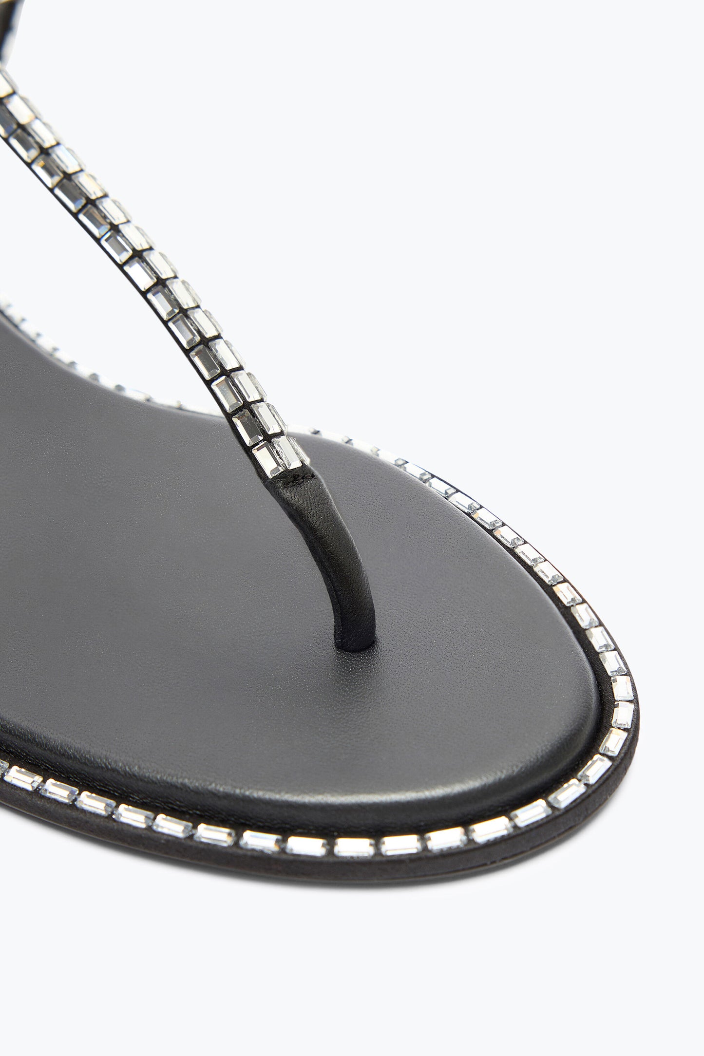 BLACK DIANA SANDAL WITH CRYSTAL BAGUETTE 10