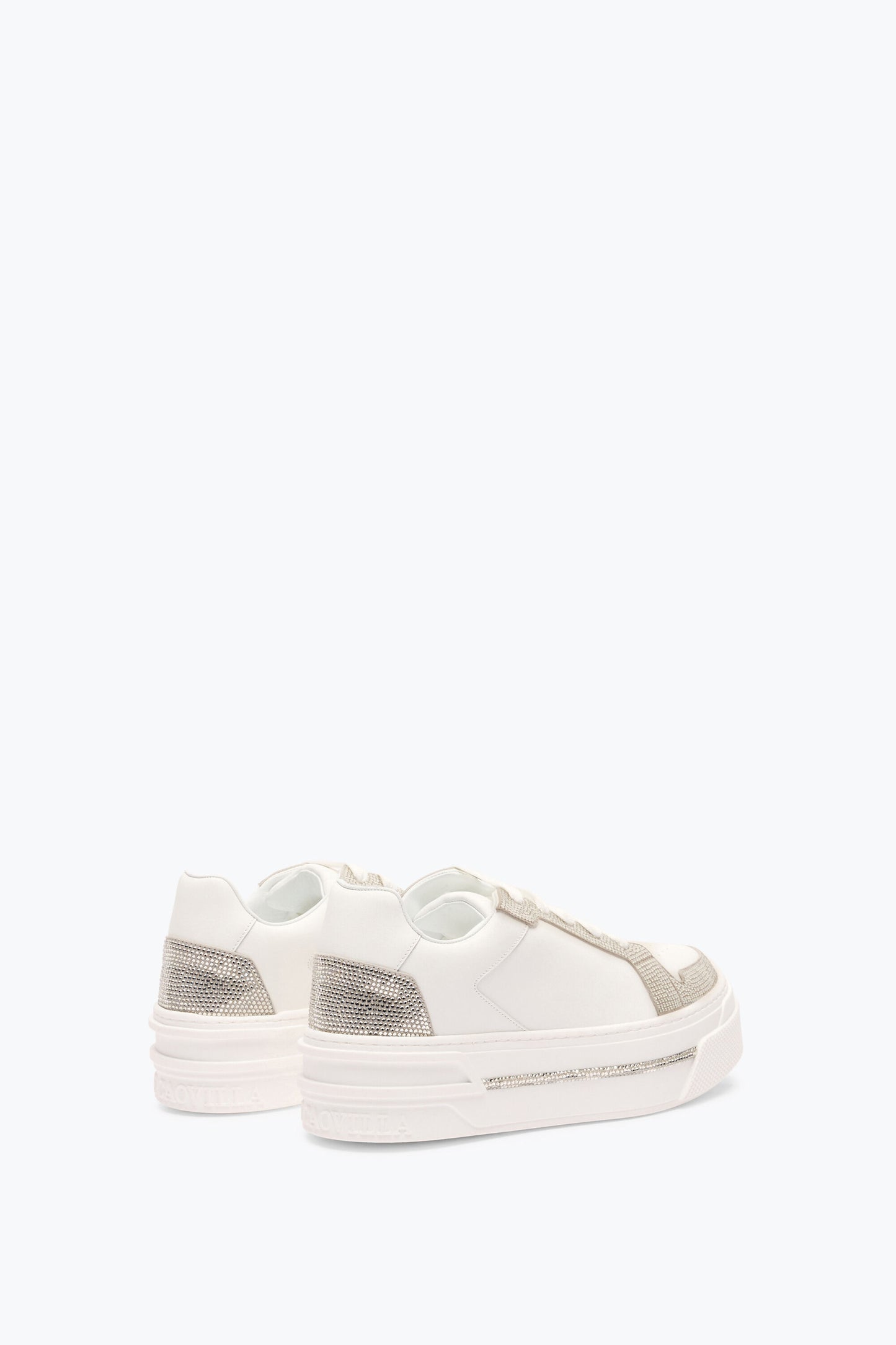 SNEAKER XTRA WHITE-SILVER WITH CRYSTALS 50
