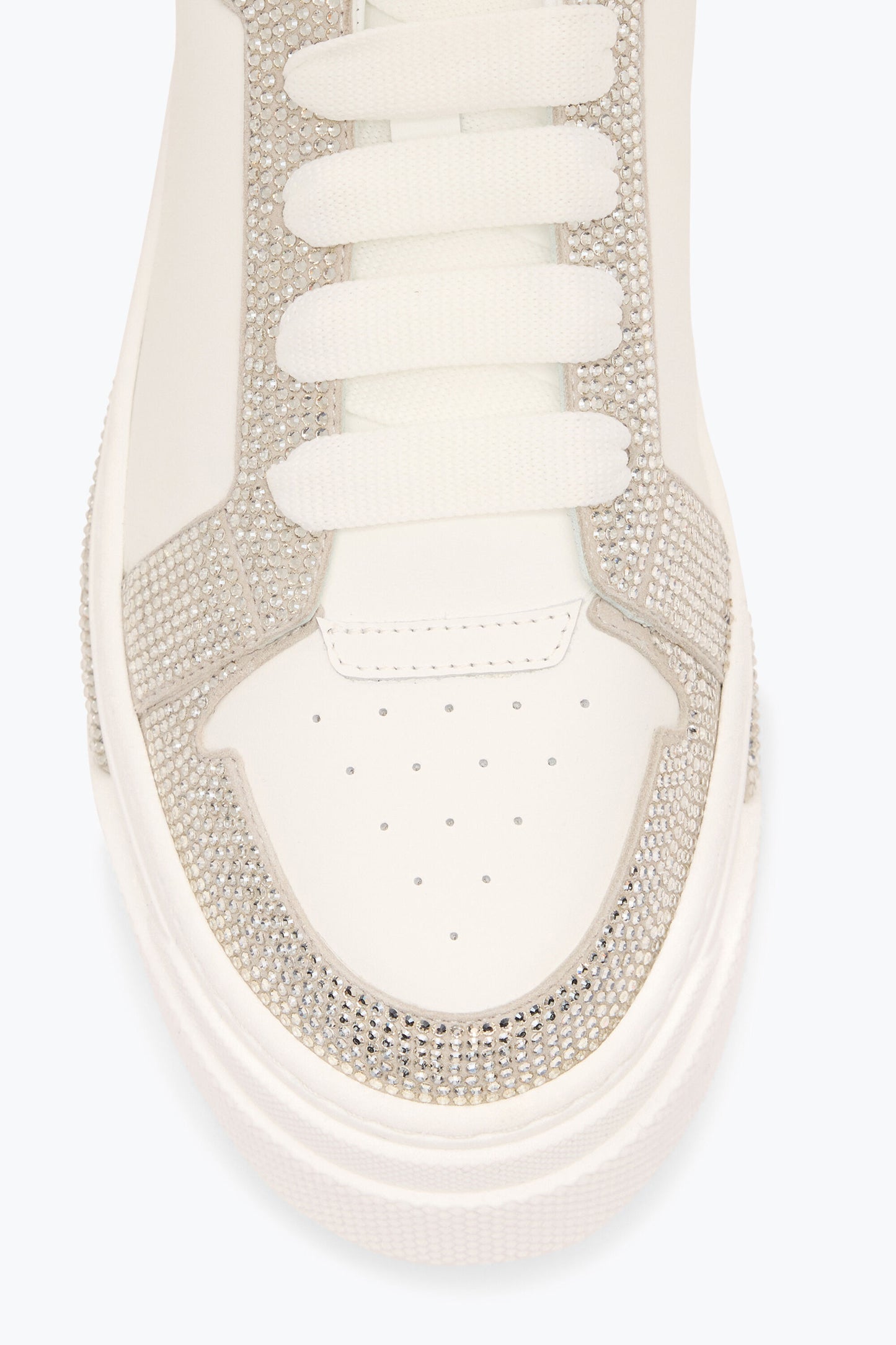 SNEAKER XTRA WHITE-SILVER WITH CRYSTALS 50