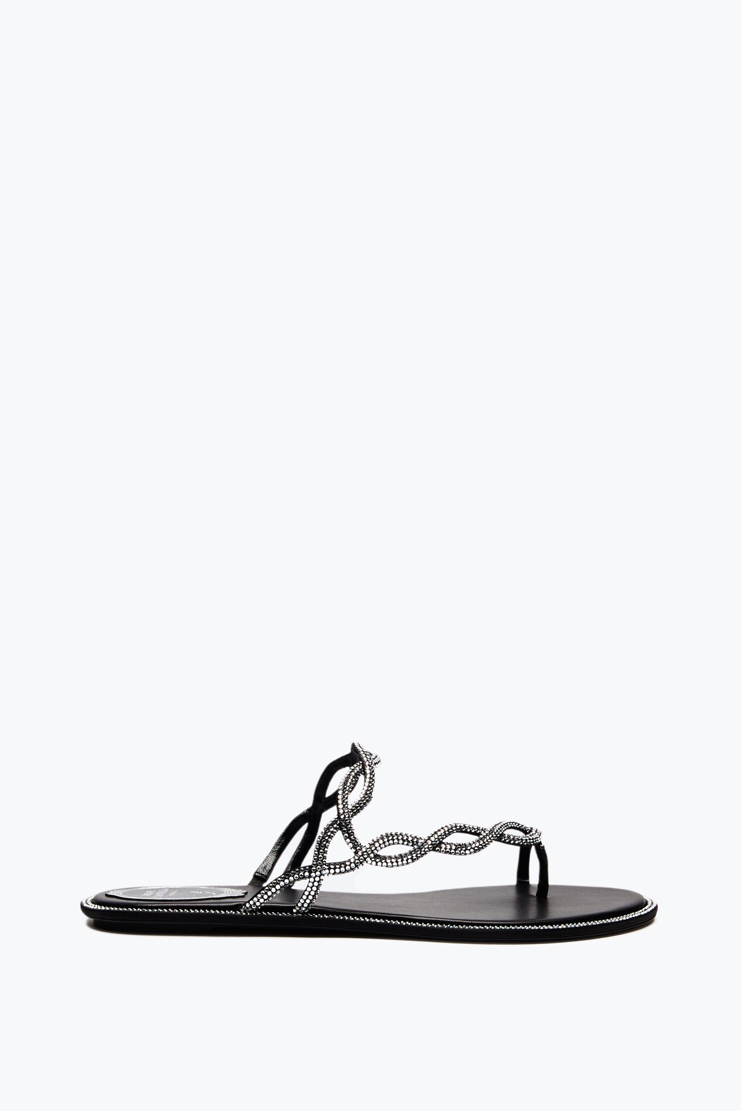 BLACK BRAID FLAT SANDAL 10