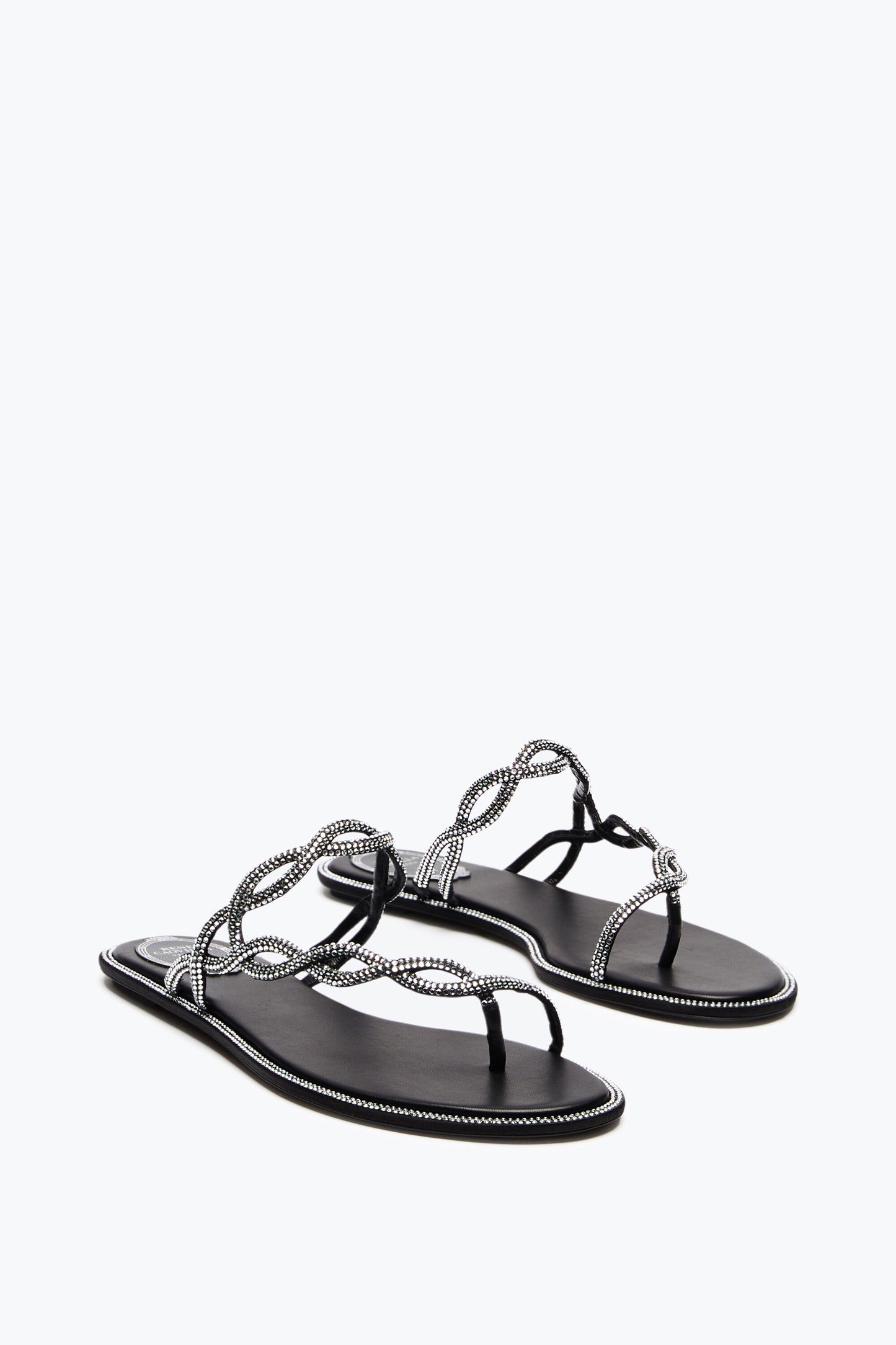 BLACK BRAID FLAT SANDAL 10