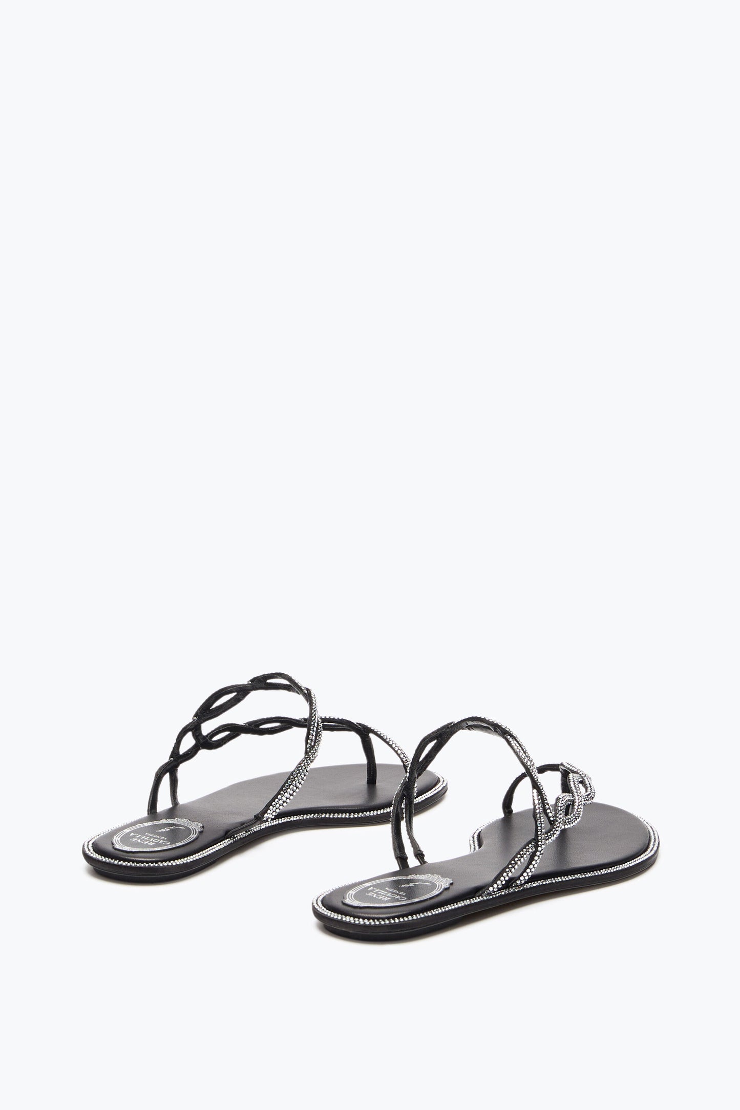 BLACK BRAID FLAT SANDAL 10