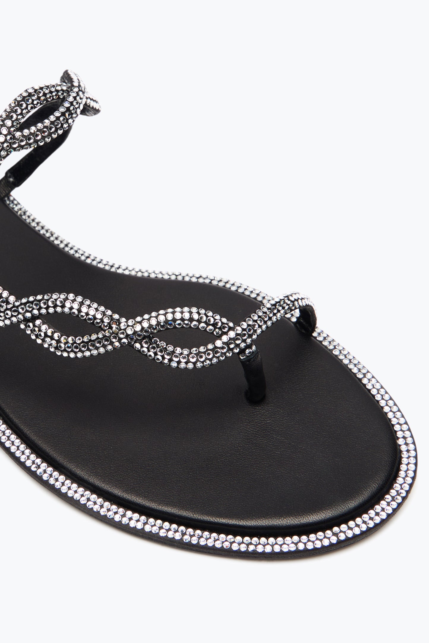 BLACK BRAID FLAT SANDAL 10
