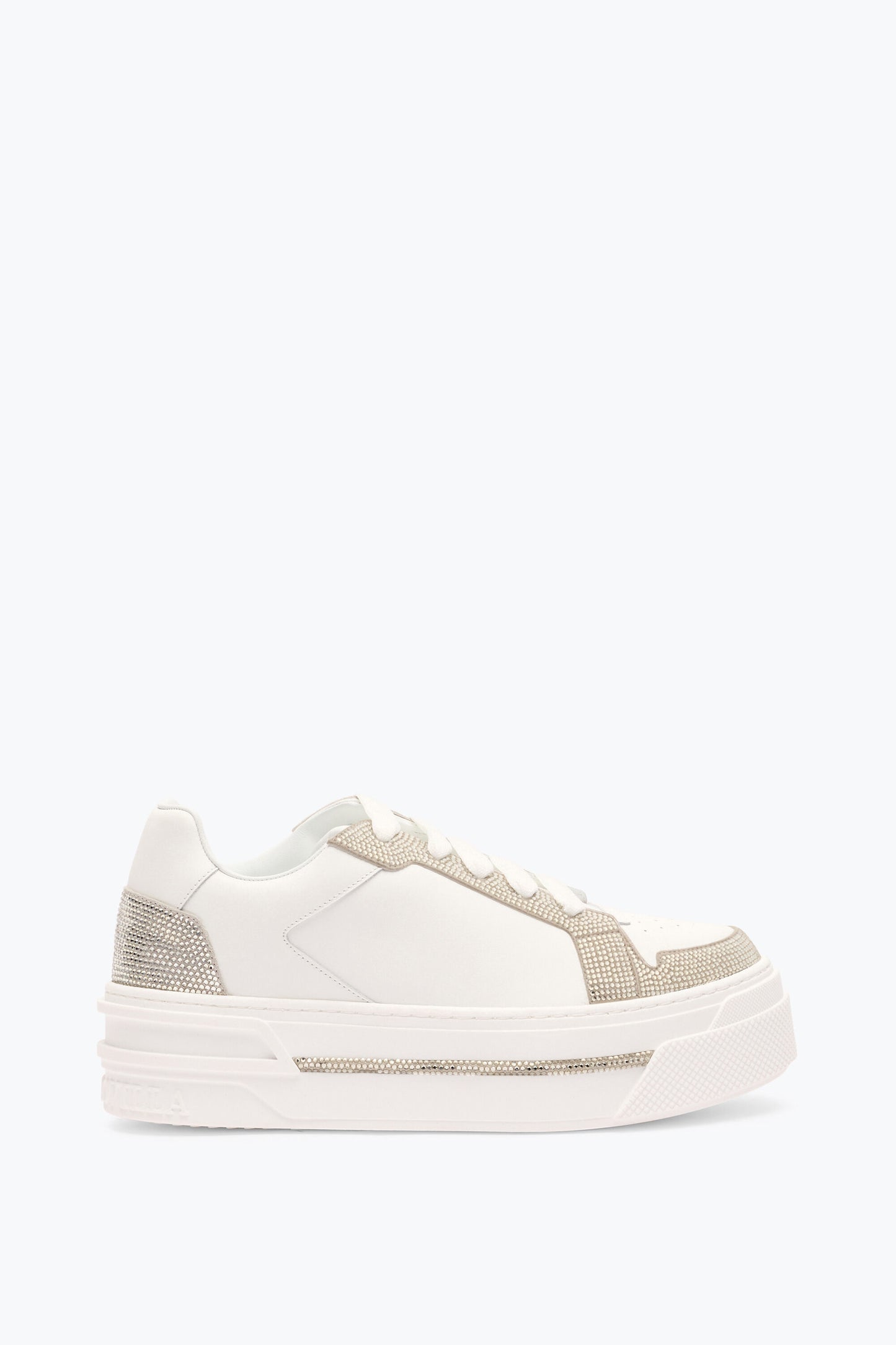 SNEAKER XTRA WHITE-SILVER WITH CRYSTALS 50